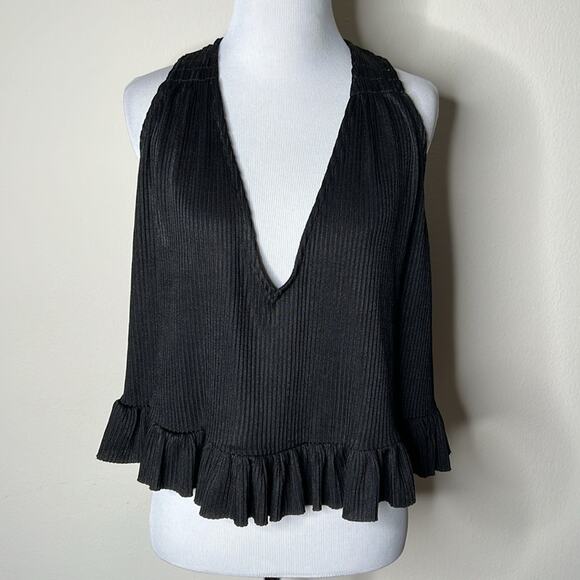 Free People No Excuses Black Ribbed Tank - Picture 2 of 10